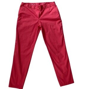 Talbots The Weekender Pants Womens‎ 8 Coral Red Cotton Stretch Straight Chino